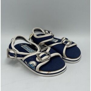 Vintage‎ 1982 Smurf Baby Shoes Size 3 Sandals  Buckles Blue